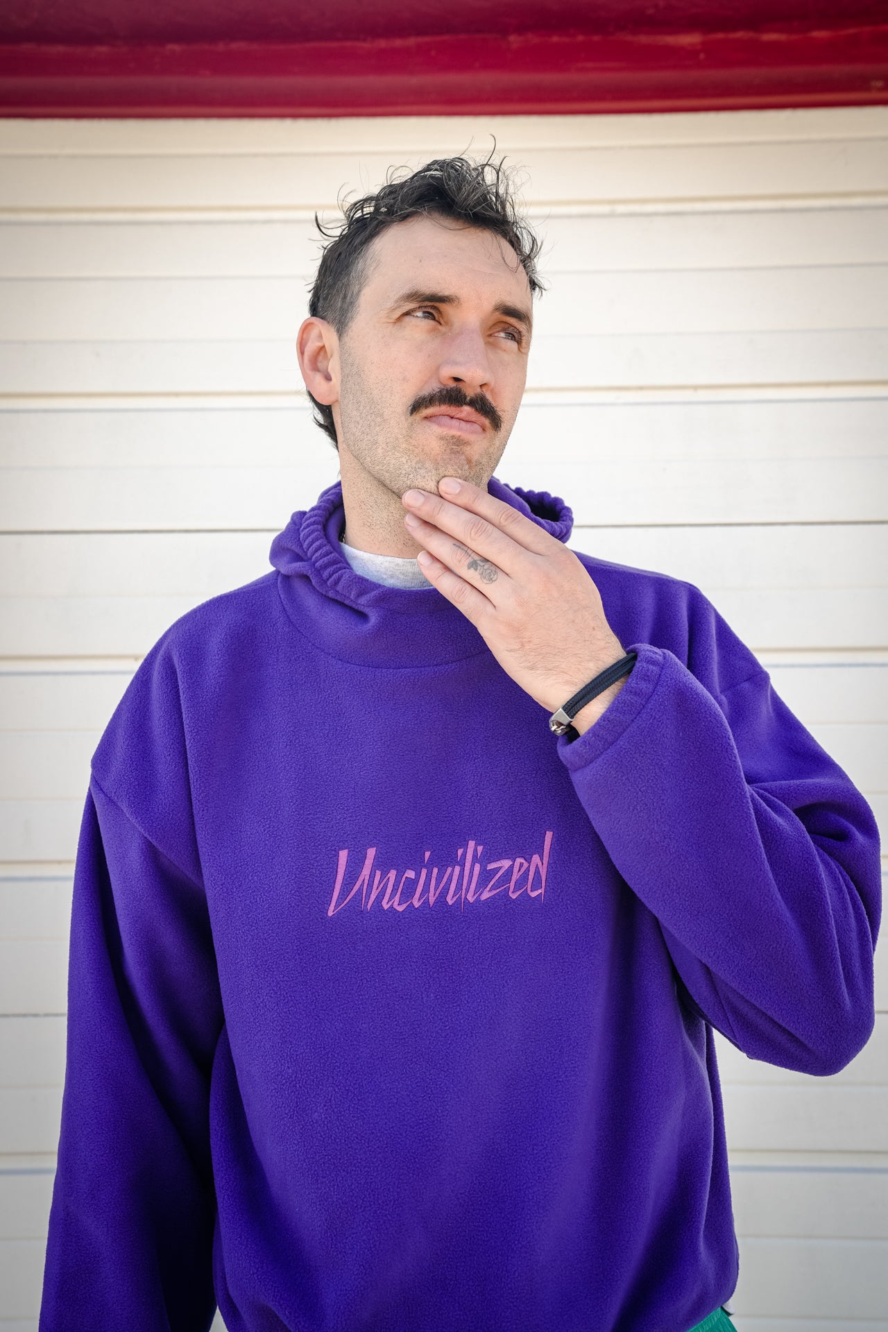 UNCIVILIZED "PURPLE RAIN" POLAR FLEECE HOODIE