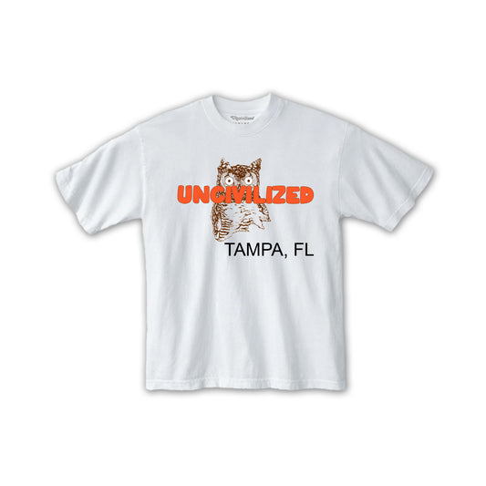 UNCIVILIZED "HOOTERS" WHITE T-SHIRT