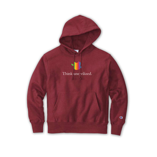 "THINK UNCIVILIZED" BURGUNDY HOODIE