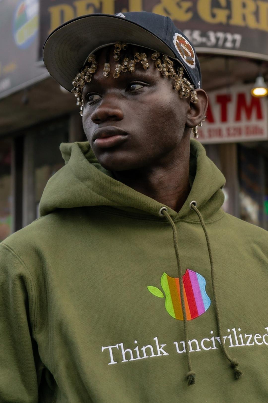 "THINK UNCIVILIZED" OLIVE HOODIE