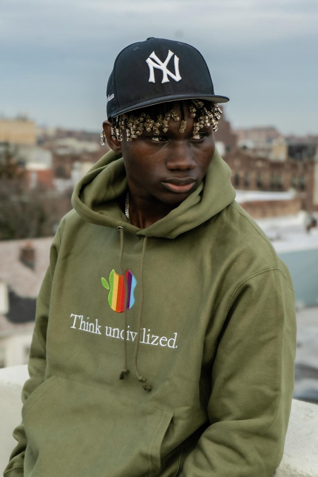 "THINK UNCIVILIZED" OLIVE HOODIE