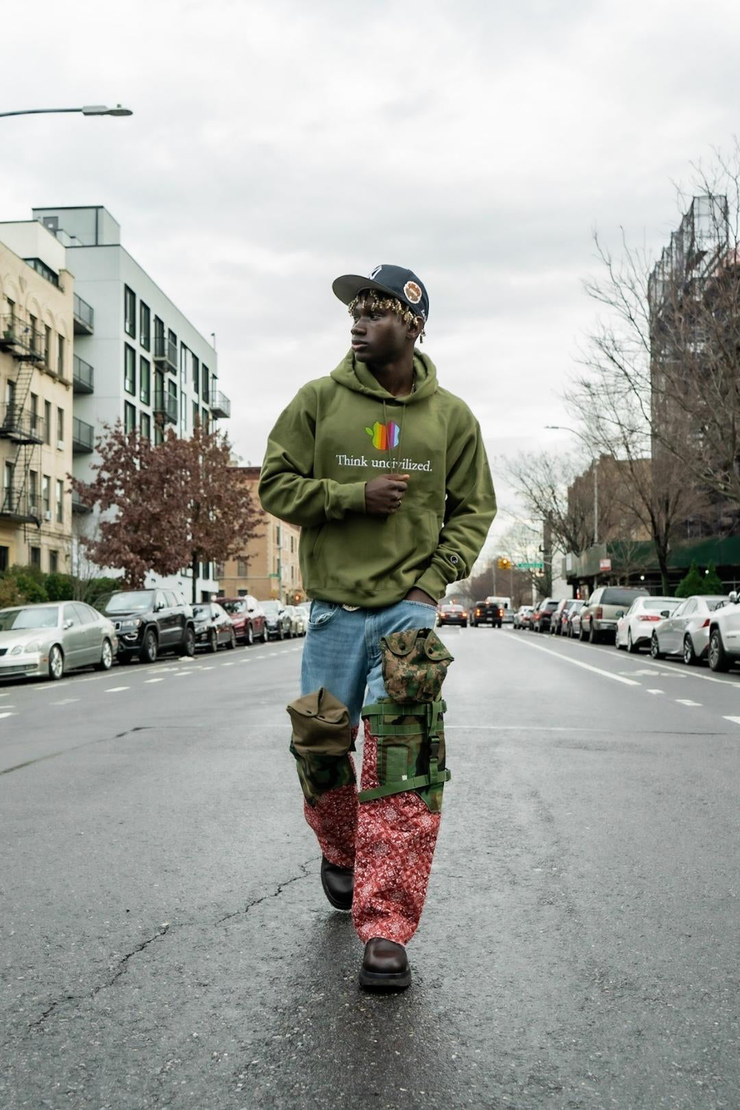 "THINK UNCIVILIZED" OLIVE HOODIE